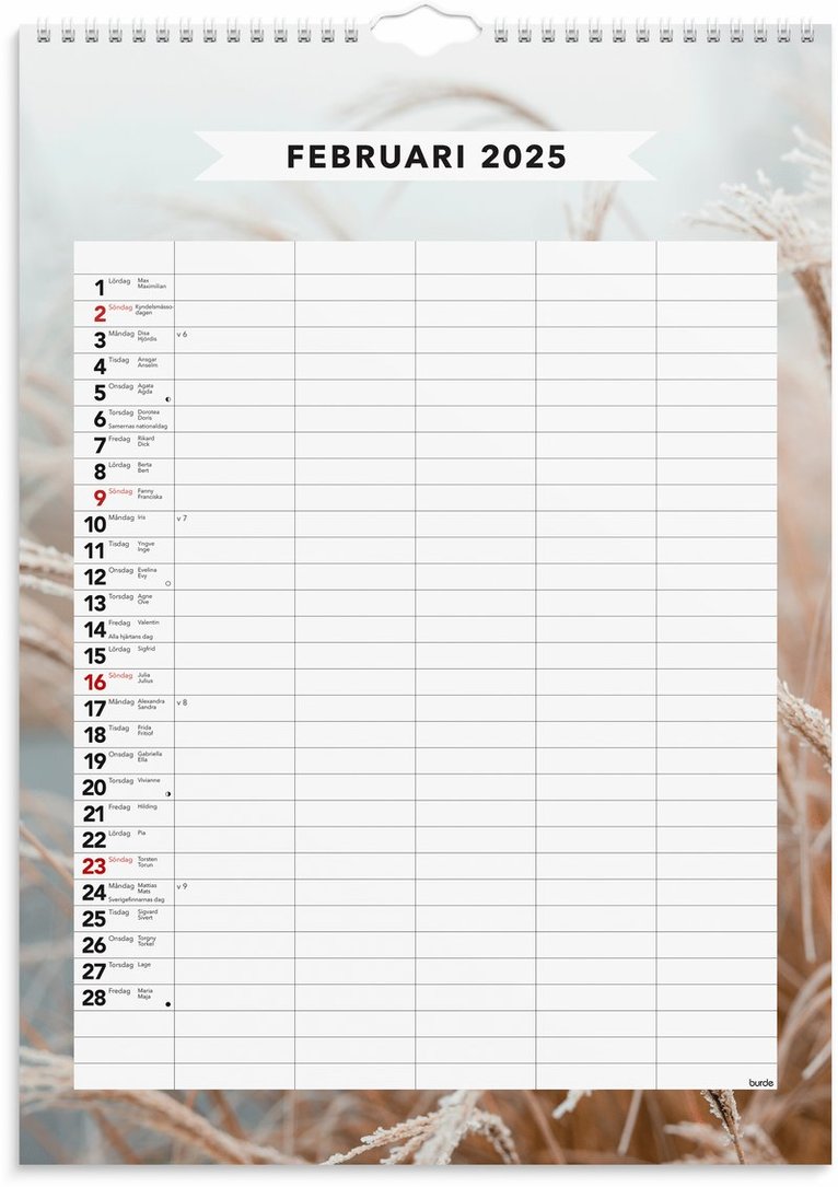 Familjekalender 2025 Modern, Övrigt