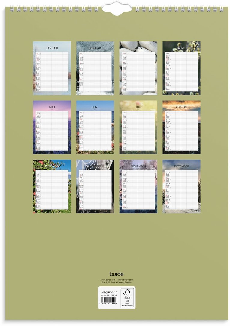 Familjekalender 2026 Seasons, Övrigt