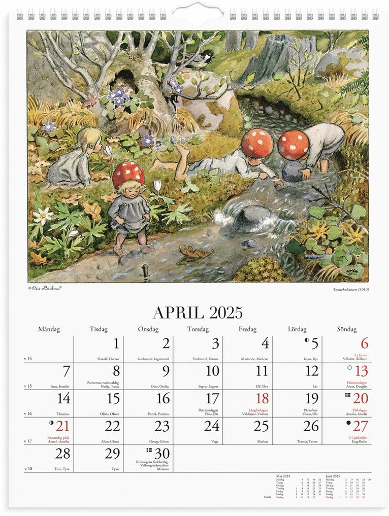 Väggkalender 2025 Elsa Beskow, Övrigt