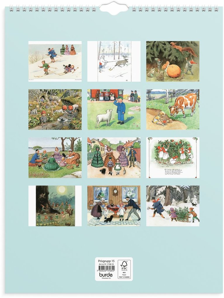 Väggkalender 2025 Elsa Beskow, Övrigt