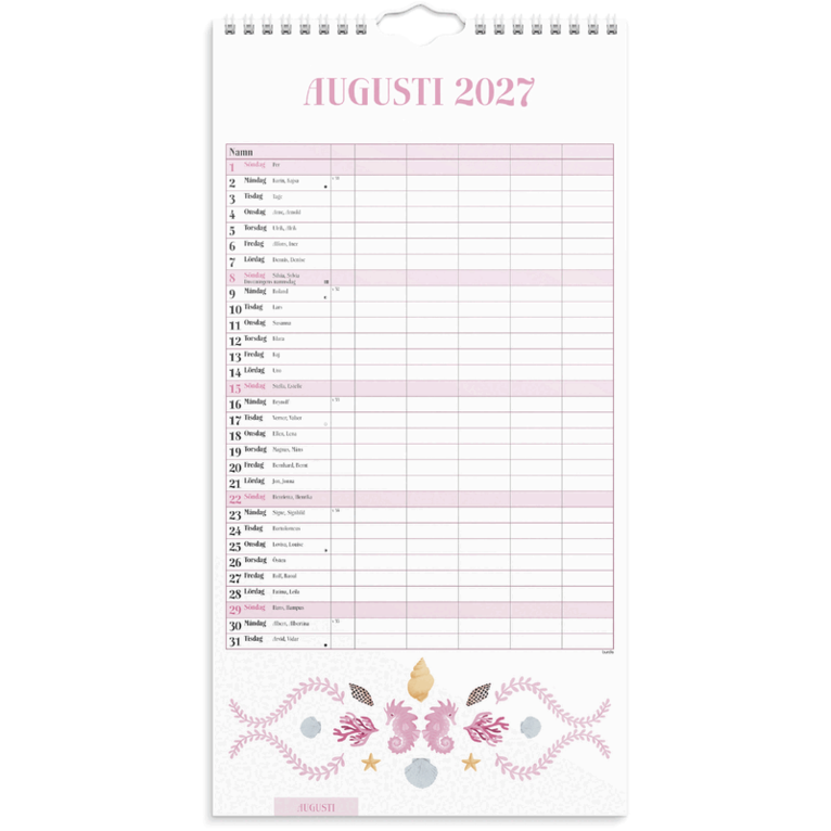 Annies Familjekalender 2027, Övrigt