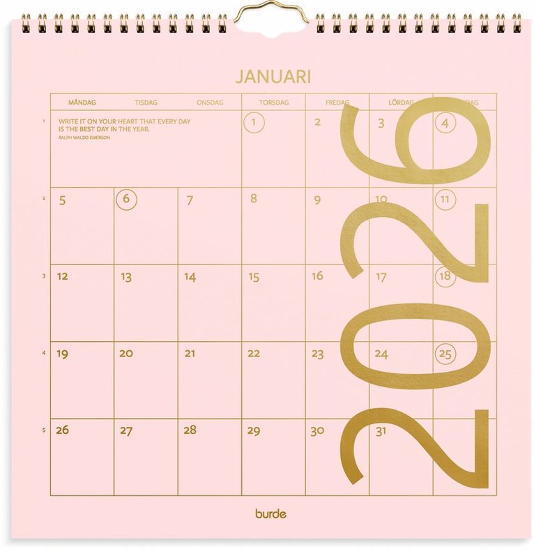 Väggkalender 2026 Color, Övrigt