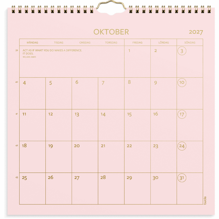 Väggkalender 2027 Color, Övrigt