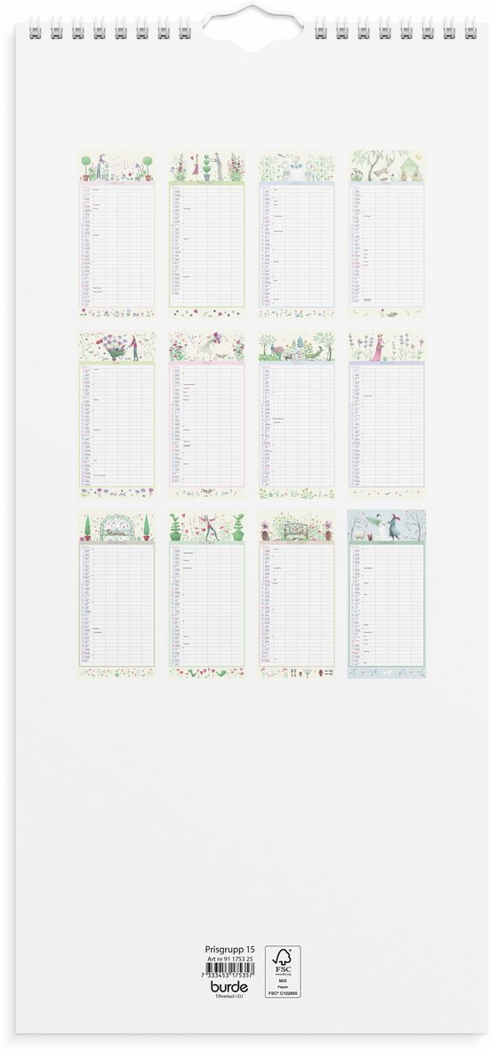 Familjekalender 2025 Magic Garden, Övrigt