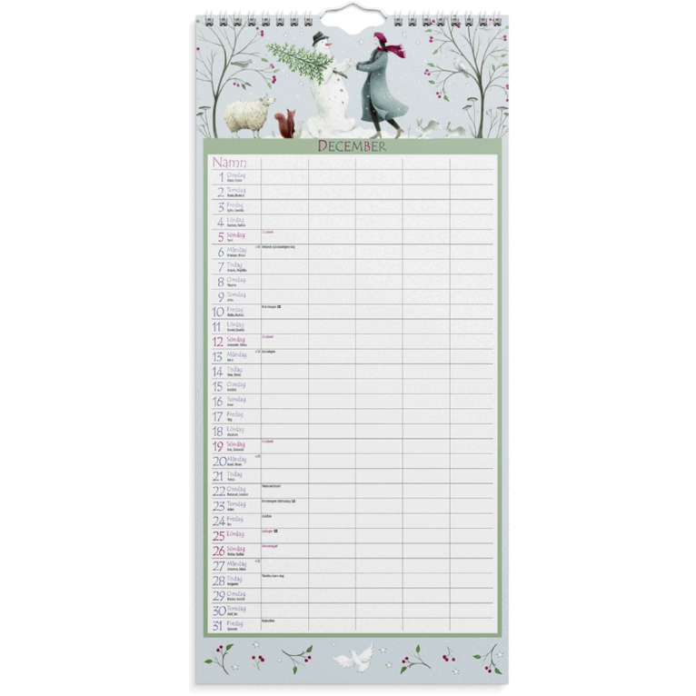 Familjekalender 2027 Magic Garden, Övrigt
