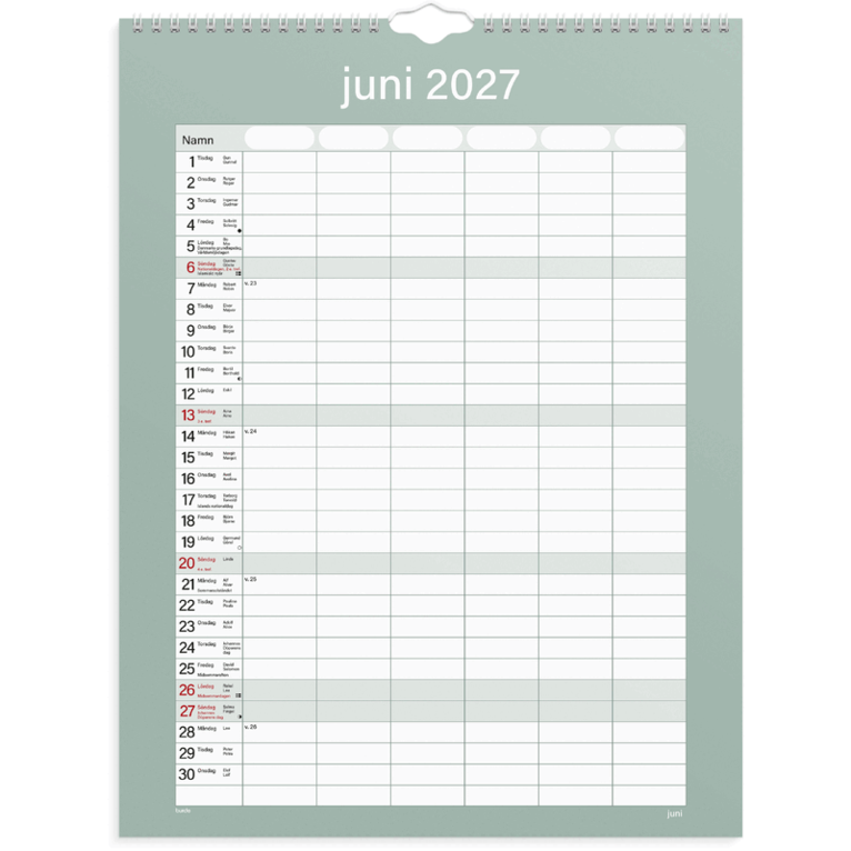 Familjekalender 2027 Praktisk, Övrigt