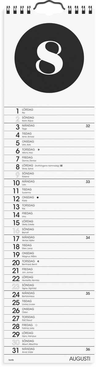 Väggkalender 2026 Simple, Övrigt