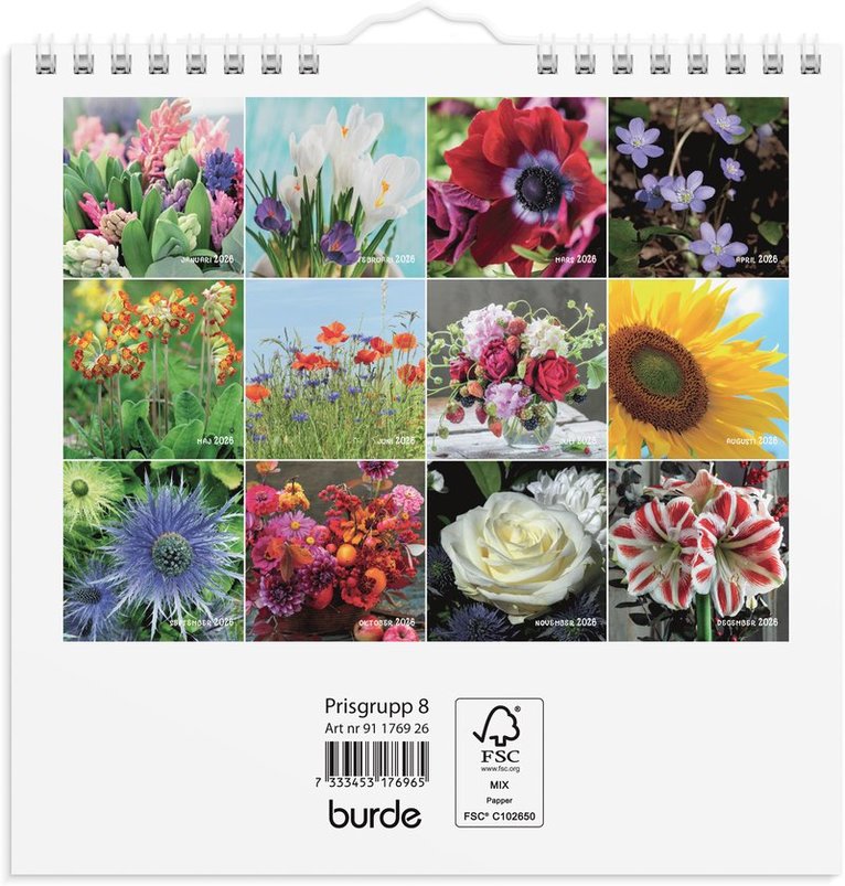 Väggkalender 2026 Blommor, Övrigt