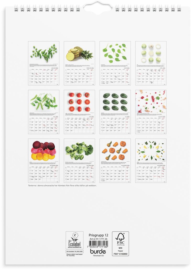 Väggkalender 2026 Gröna tips, Övrigt