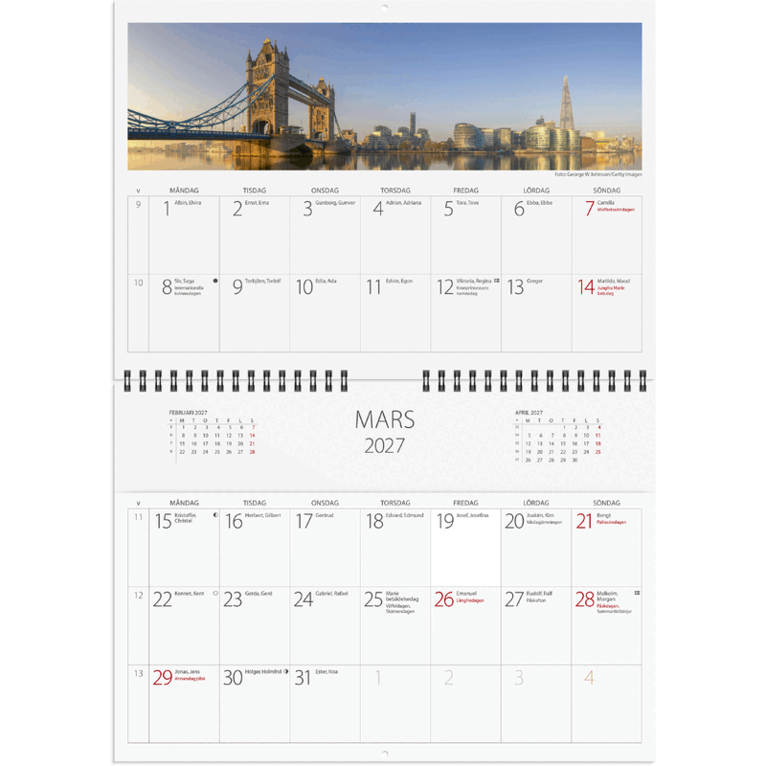 Väggkalender 2027 Väggficka Panorama, Övrigt
