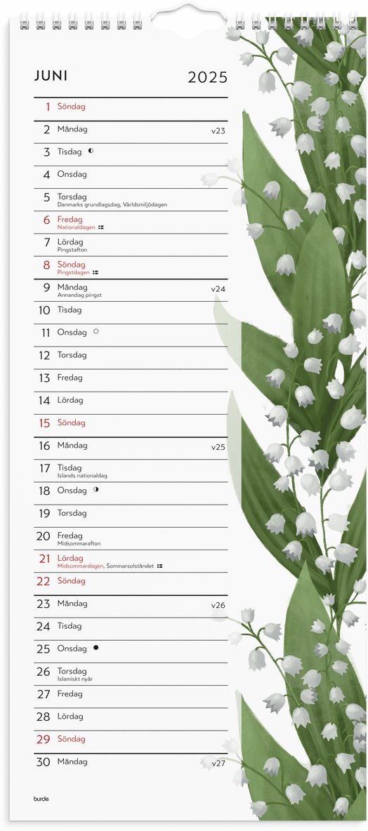 Väggkalender 2025 Lilla Blomsterkalendern, Övrigt