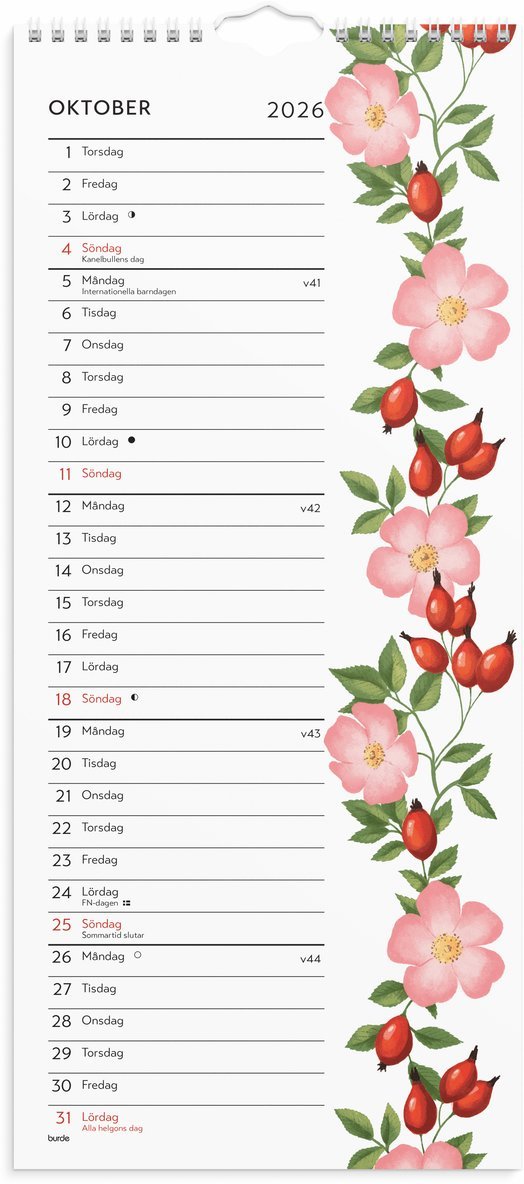 Väggkalender 2026 Lilla Blomsterkalendern, Övrigt