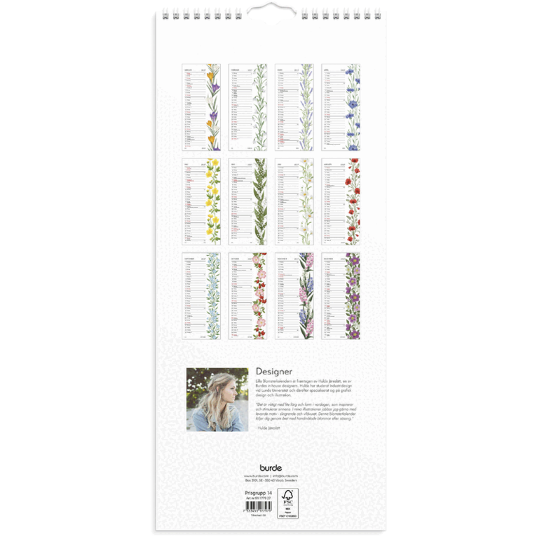 Väggkalender 2027 Lilla Blomsterkalendern, Övrigt