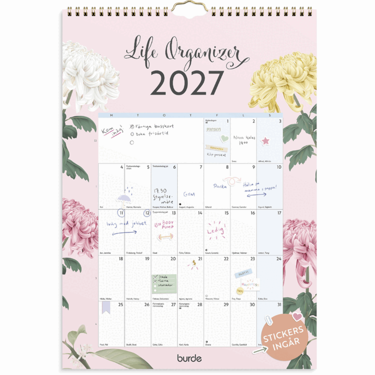 Väggkalender 2027 Life Organizer, Övrigt