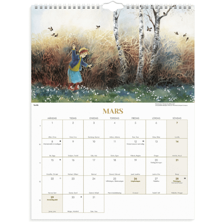 Väggkalender 2027 Ilon Wikland, Övrigt
