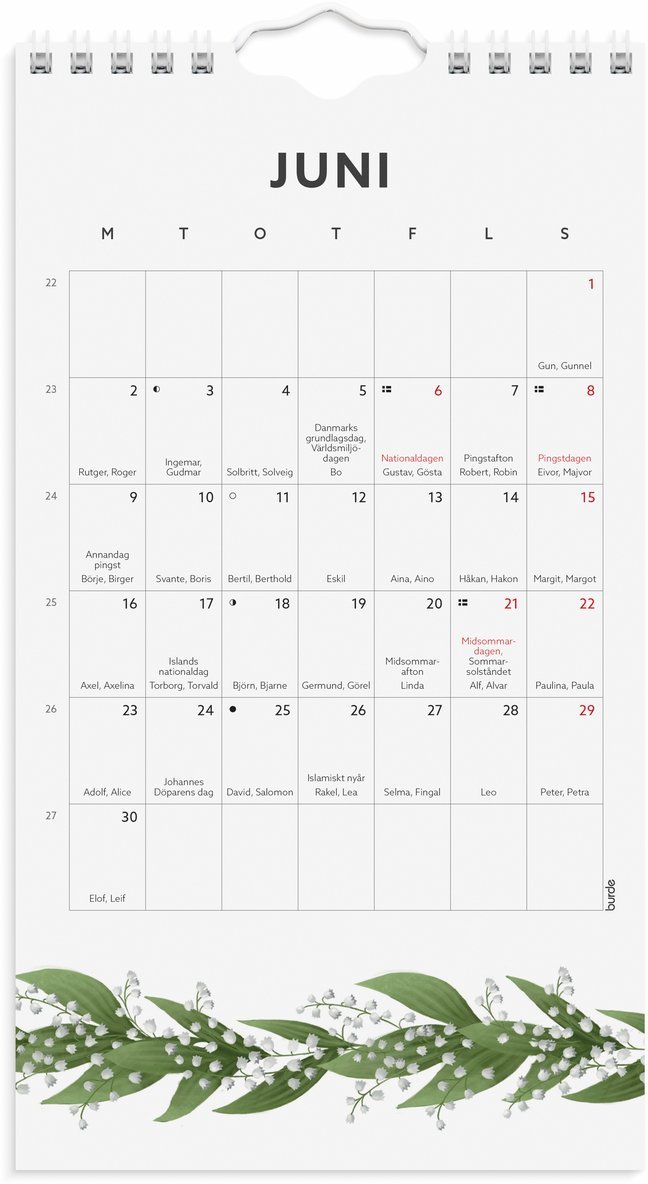 Väggkalender 2025 Mini, Övrigt