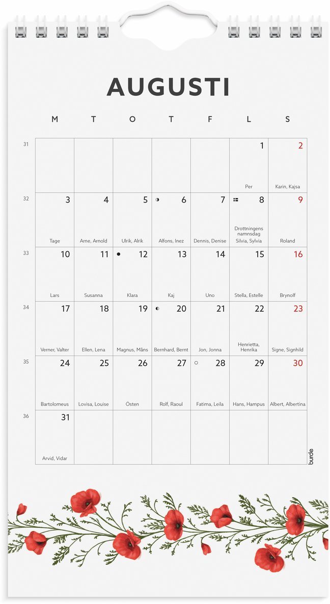 Väggkalender 2026 Mini Duo, Övrigt