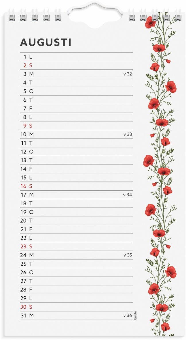 Väggkalender 2026 Mini Duo, Övrigt