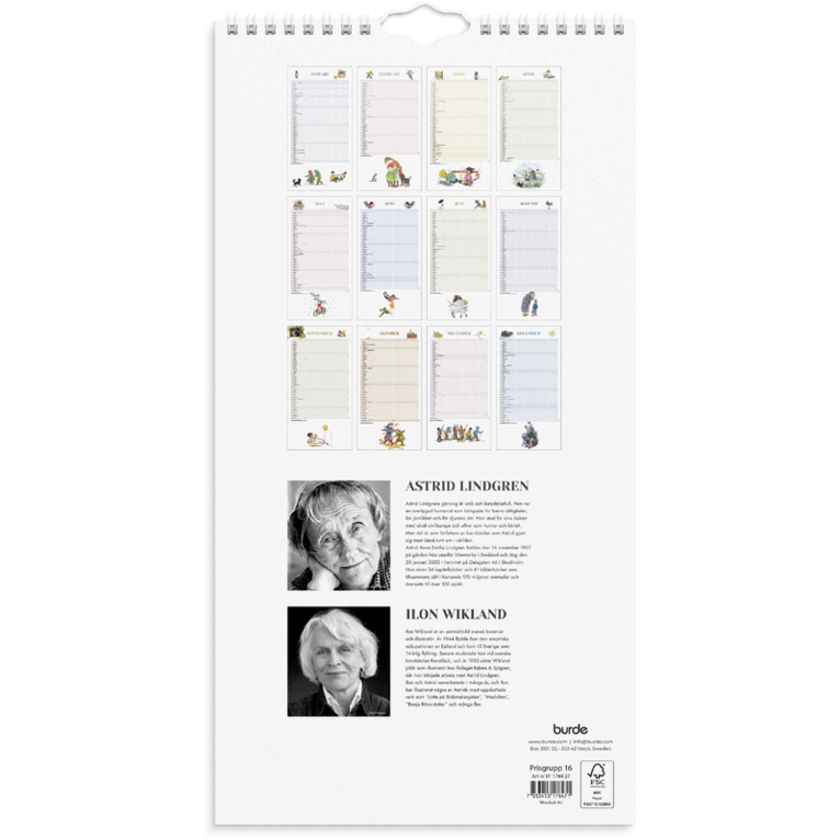 Familjekalender 2027 Ilon Wikland, Övrigt