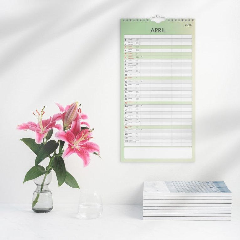 Familjekalender 2026 Tydlig, Övrigt