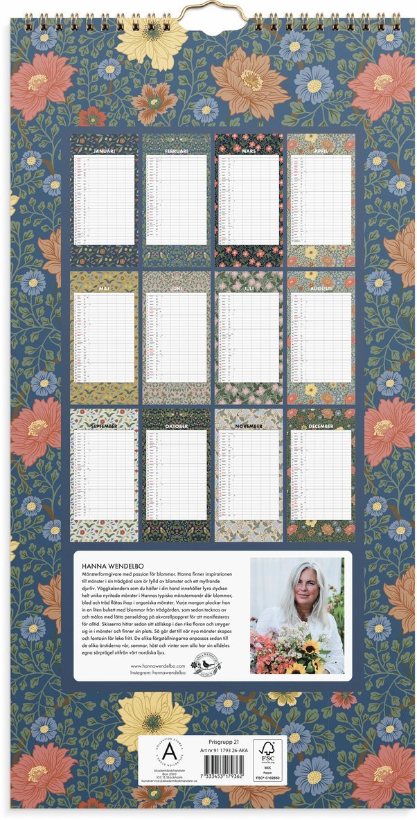 Familjekalender 2026 Hanna Wendelbo, Övrigt
