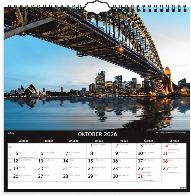 Väggkalender 2026 Skylines, Övrigt