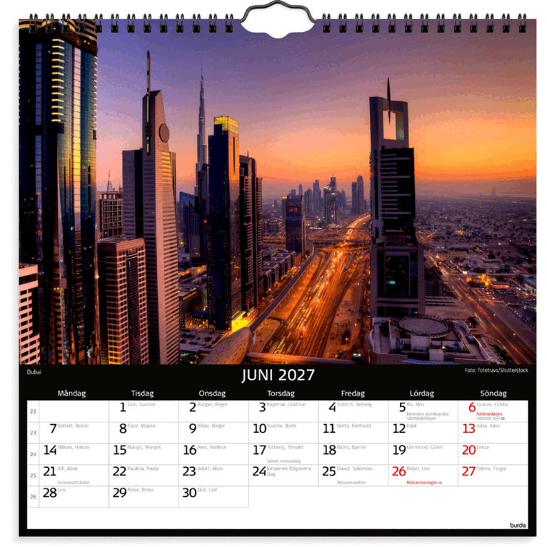 Väggkalender 2027 Skylines, Övrigt