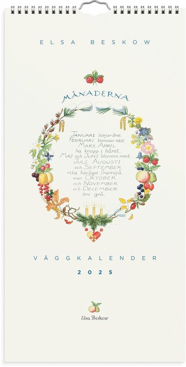 Väggkalender 2025 Elsa Beskow Årets saga 1