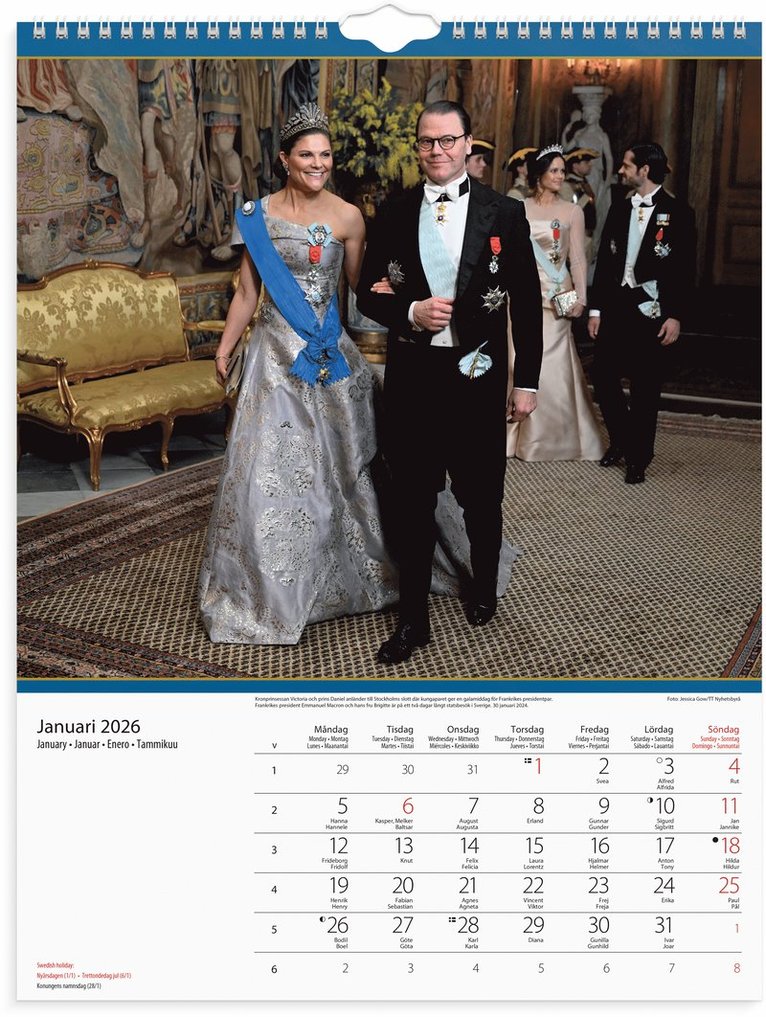 Väggkalender 2026 Kungafamiljen, Övrigt