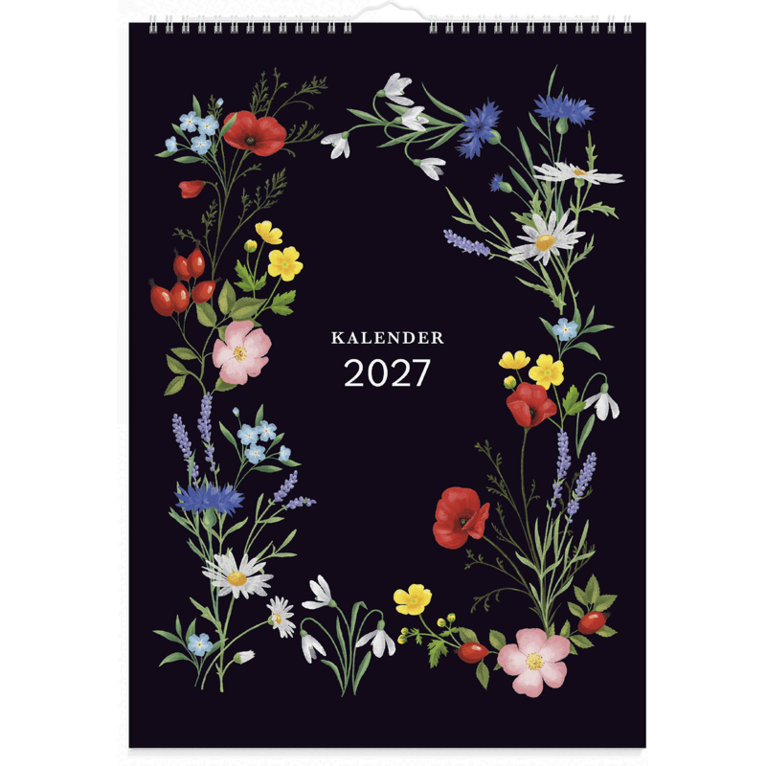 Väggkalender 2027 Illustrerad blomster, Övrigt. Tillgänglighet: Lägg i varukorg