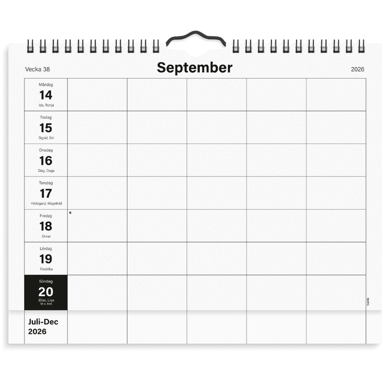 Väggkalender 2026-2027 Hemkalendern Clean, Övrigt