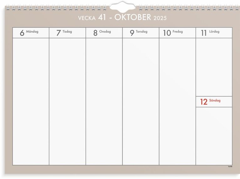 Väggkalender 2025-2026 Veckoplan, Övrigt