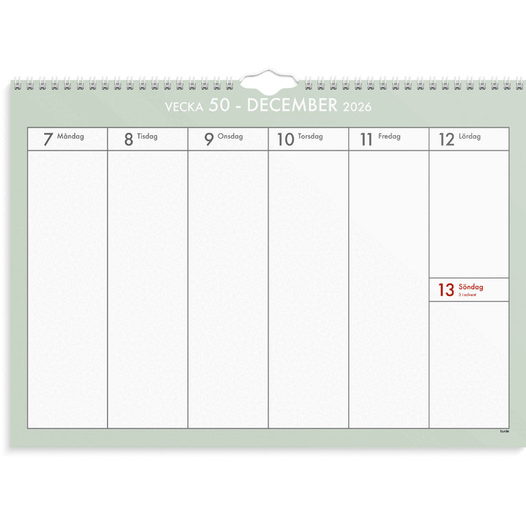 Väggkalender 2026-2027 Veckoplan, Övrigt