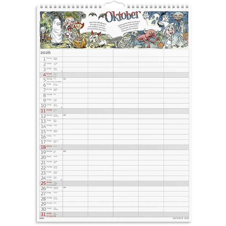 Familjekalender 2026-2027 Stickers, Övrigt