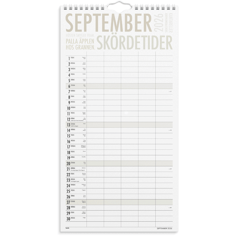 Familjekalender 2026-2027 TrendArt, Övrigt