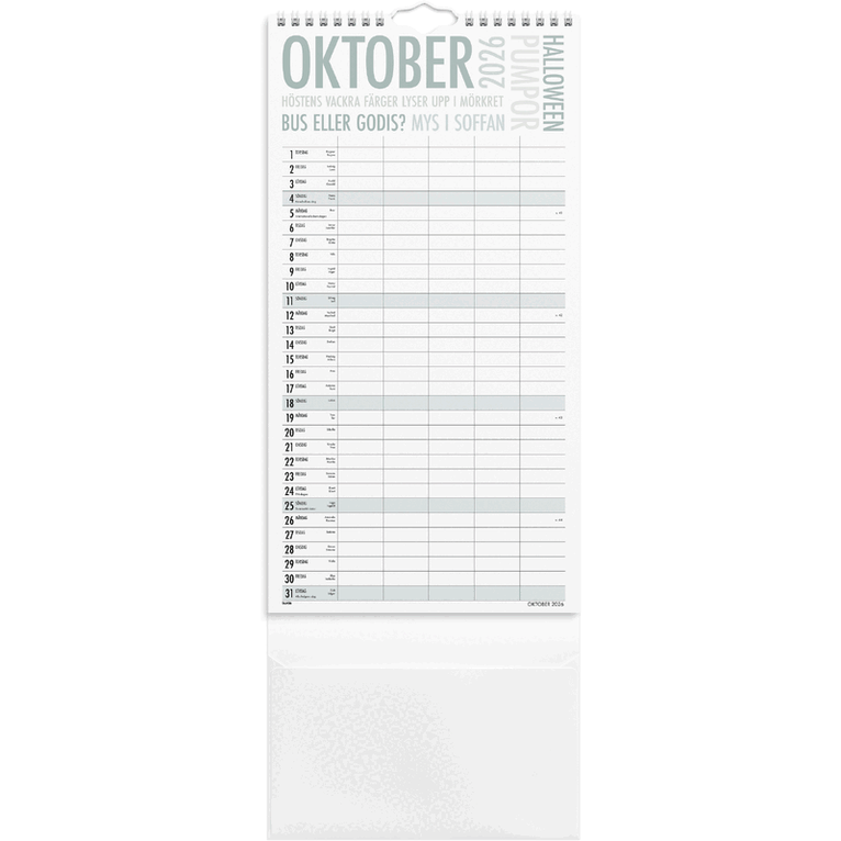 Familjekalender 2026-2027 TrendArt, Övrigt