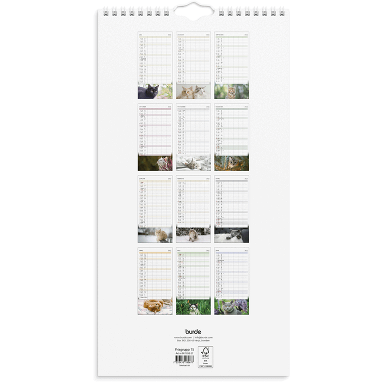 Familjekalender 2026-2027 Katter, Övrigt