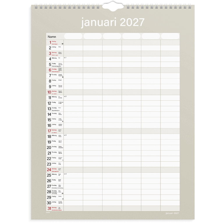 Familjekalender 2026-2027 Praktisk, Övrigt