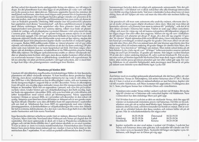 Kalender 2025 Sveriges Almanacka, Övrigt