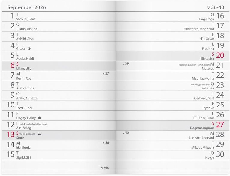 Kalender 2026 Lilla Fick blå kartong, Övrigt