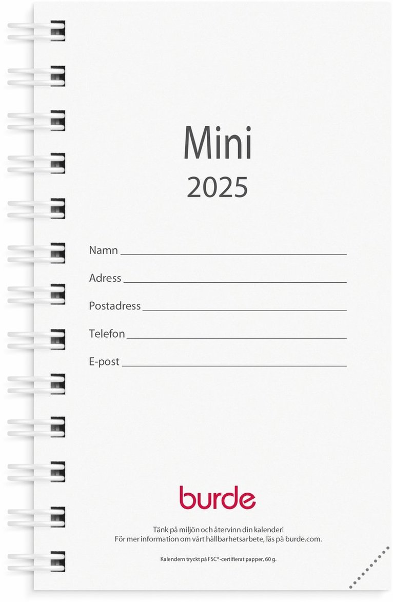 Kalender 2025 Mini refill 1