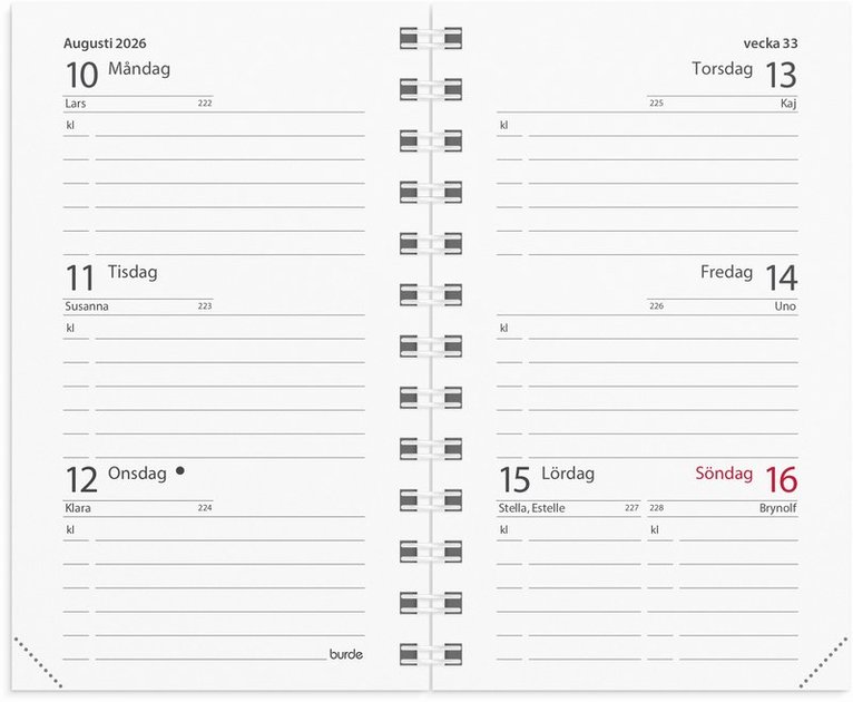 Kalender 2026 Mini refill, Övrigt