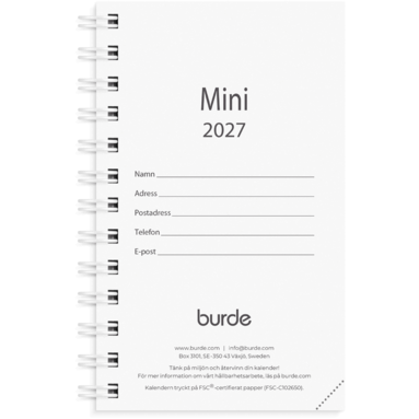 Kalender Mini 2027 refill, Övrigt