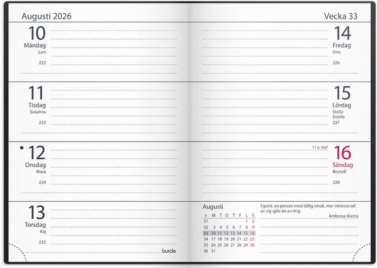 Kalender 2026 Lilla Fickdagboken svart plast, Övrigt