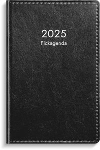 Kalender 2025 Fickagenda svart konstläder