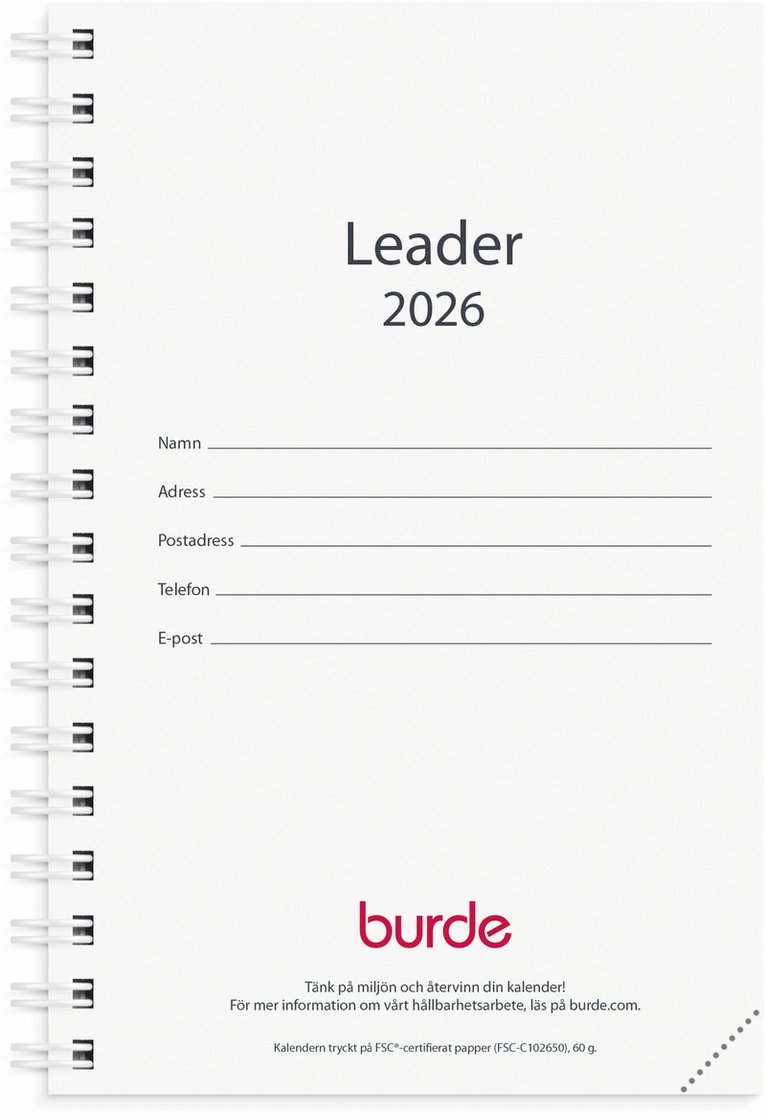 Kalender 2026 Leader refill, Övrigt