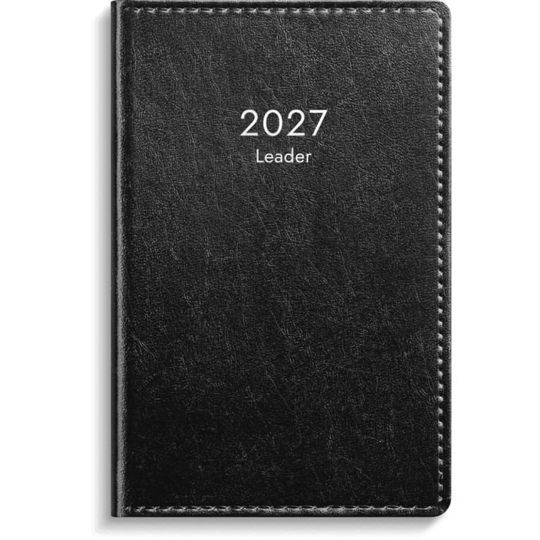 Kalender 2027 Leader svart konstläder inb, Övrigt