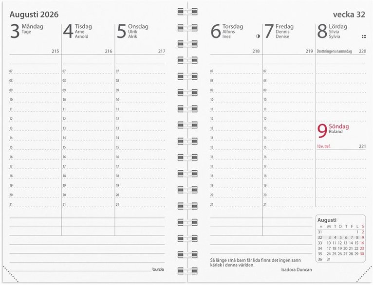 Kalender 2026 Prestige refill, Övrigt