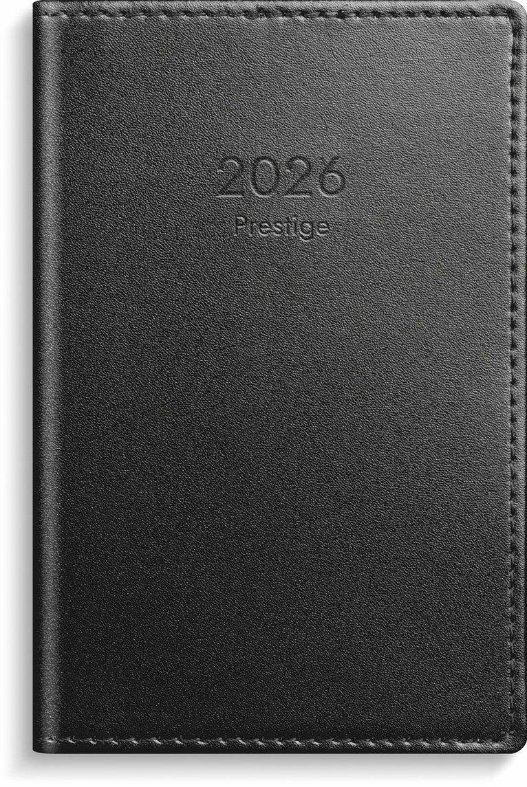 Kalender 2026 Prestige svart skinn, Övrigt