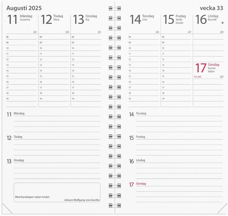 Kalender 2025 Minister refill, Övrigt